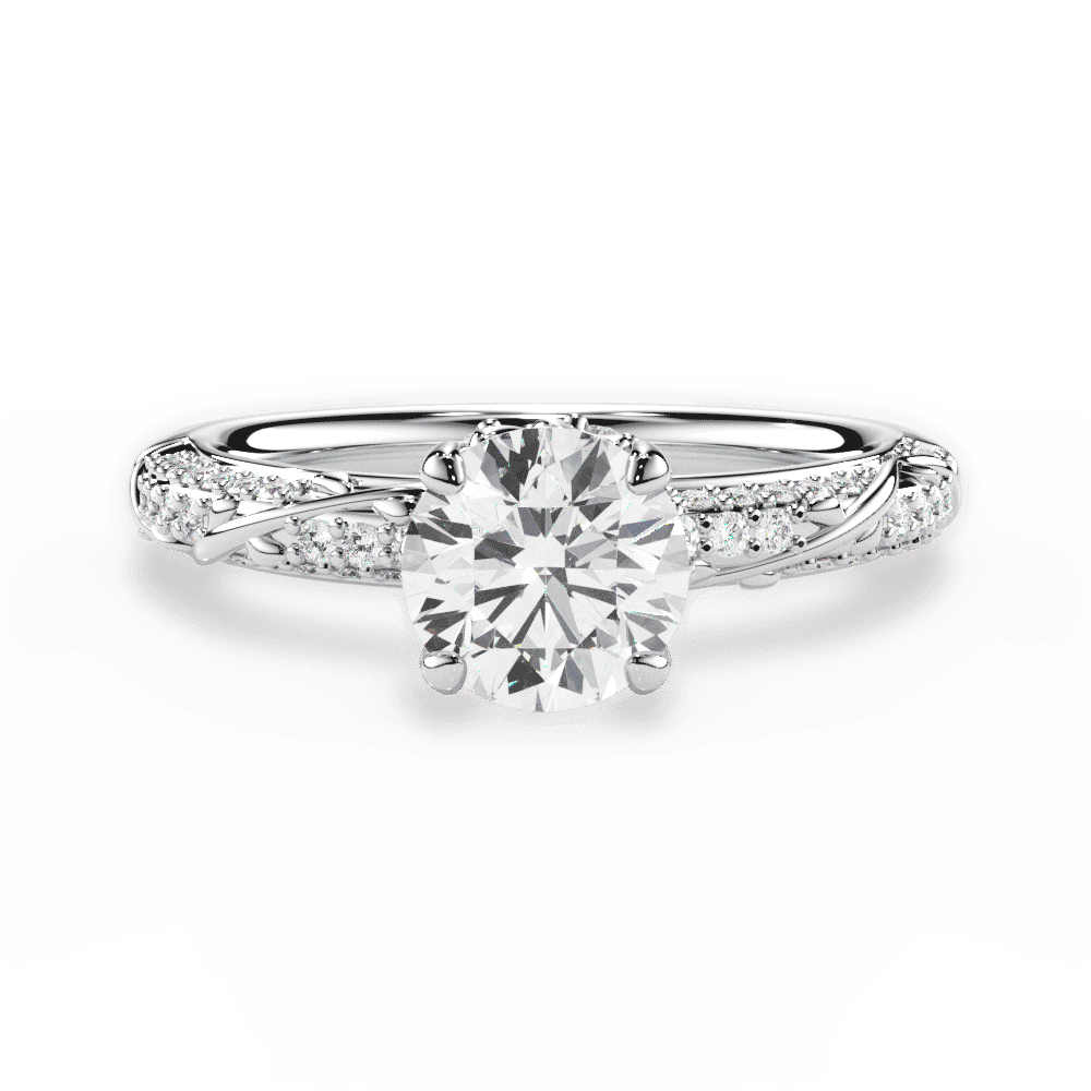 14kt White Gold/18kt White Gold/Platinum/round/top