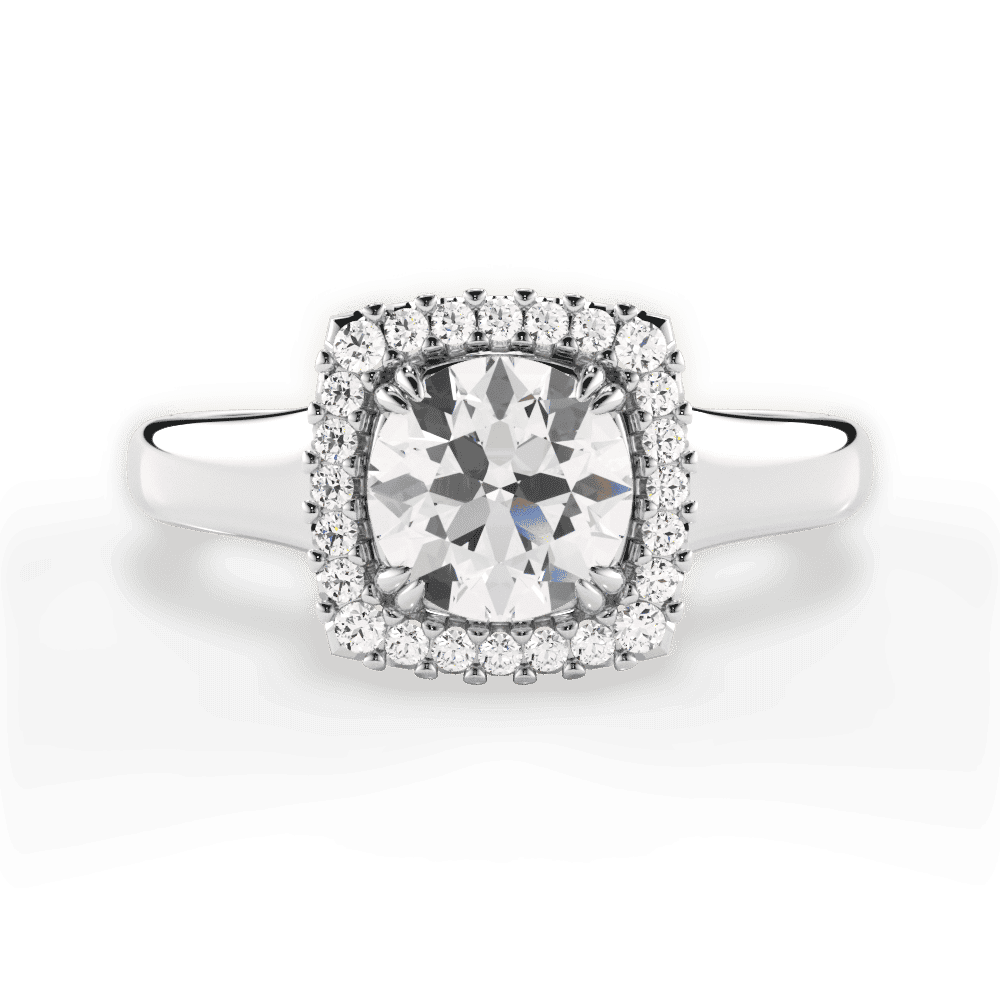14kt White Gold/18kt White Gold/Platinum/round/top