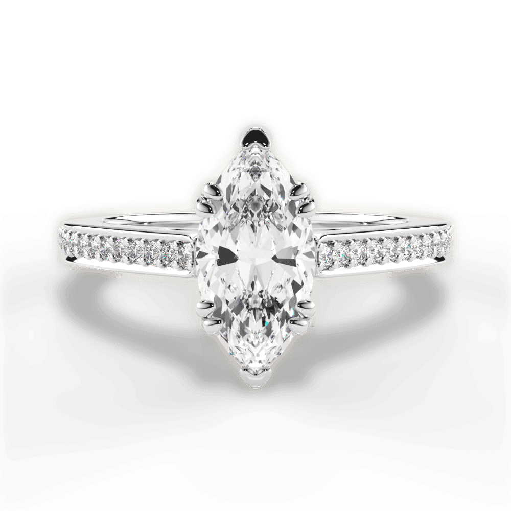 14kt White Gold/18kt White Gold/Platinum/marquise/top