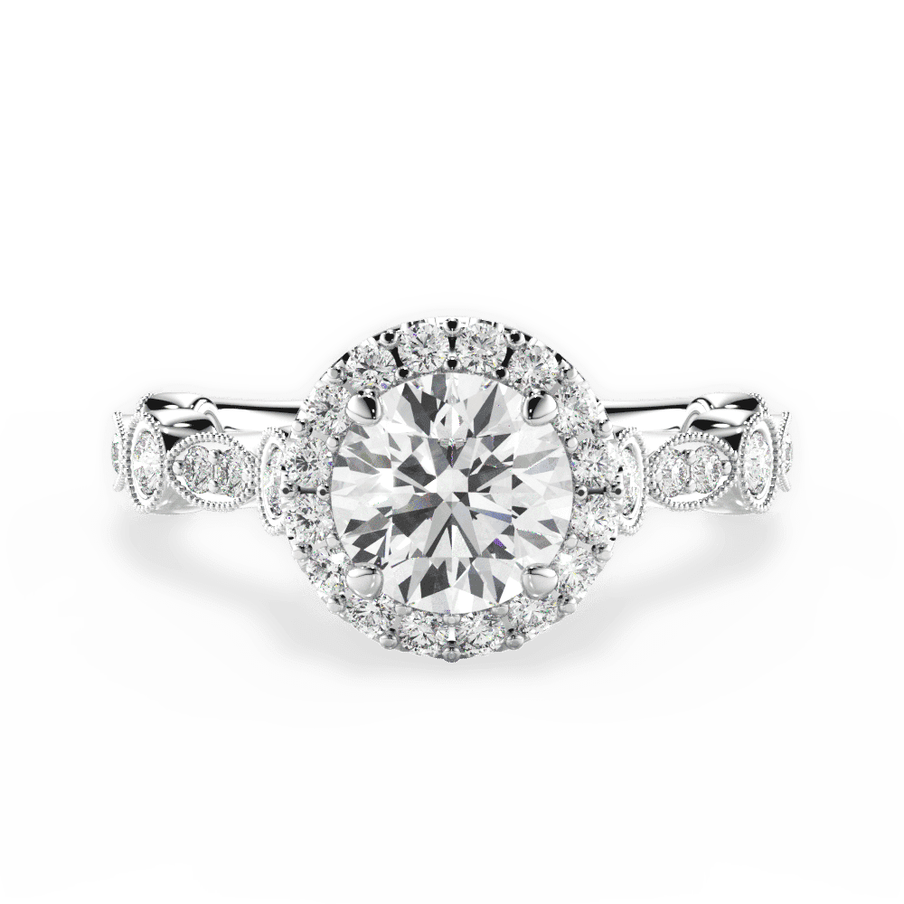 14kt White Gold/18kt White Gold/Platinum/round/top