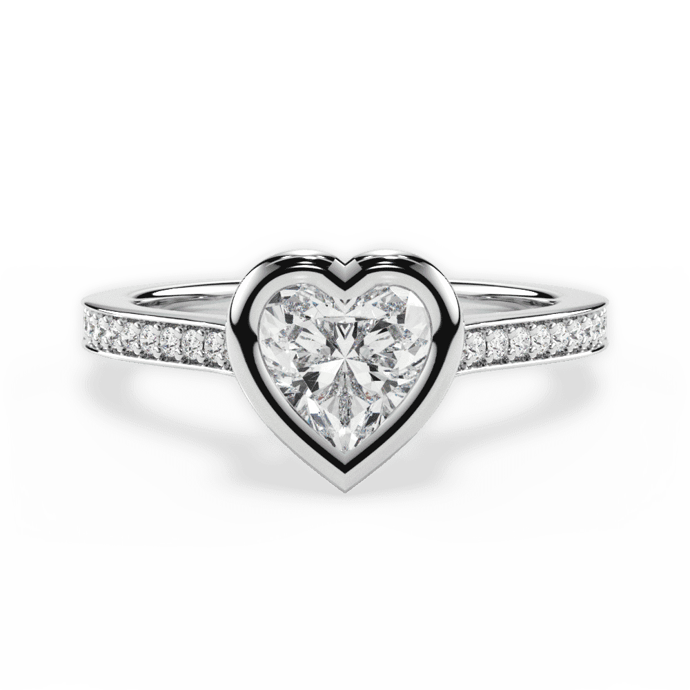 14kt White Gold/18kt White Gold/Platinum/heart/top