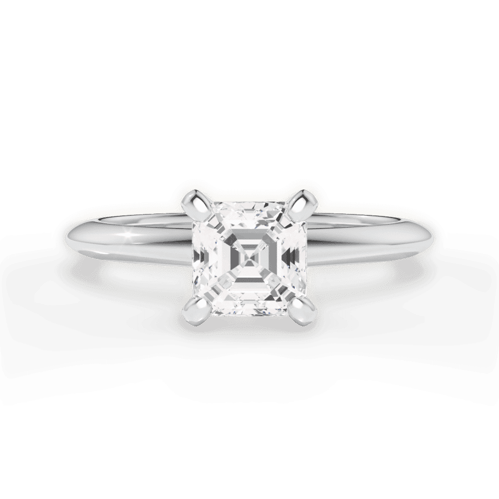14kt White Gold/18kt White Gold/Platinum/asscher/top