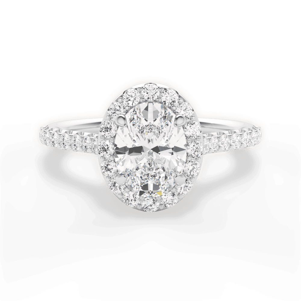 14kt White Gold/18kt White Gold/Platinum/oval/top
