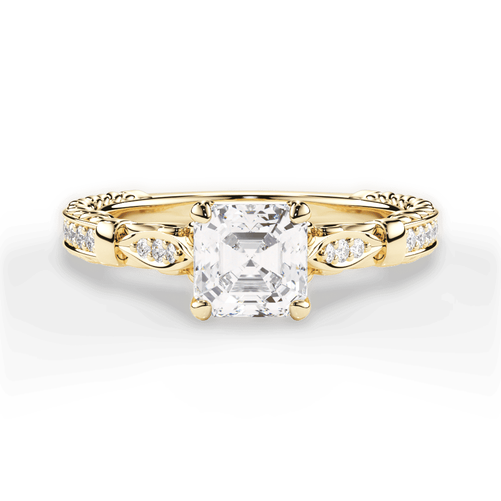 14kt Yellow Gold/18kt Yellow Gold/asscher/top