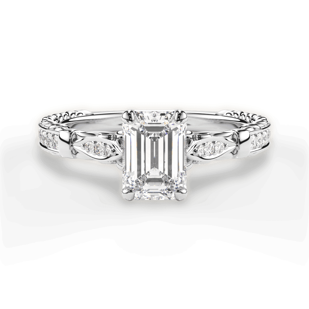 14kt White Gold/18kt White Gold/Platinum/emerald/top