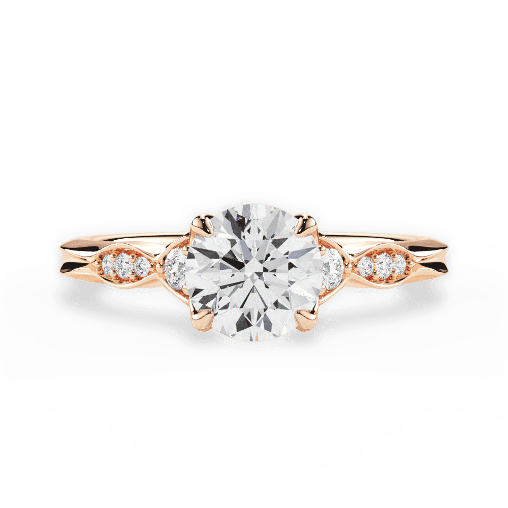14kt Rose Gold/18kt Rose Gold/round/top