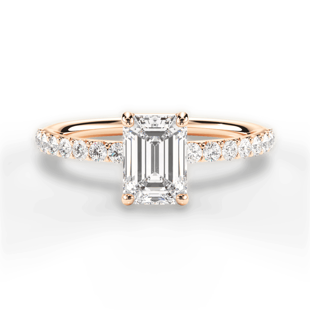14kt Rose Gold/18kt Rose Gold/emerald/top