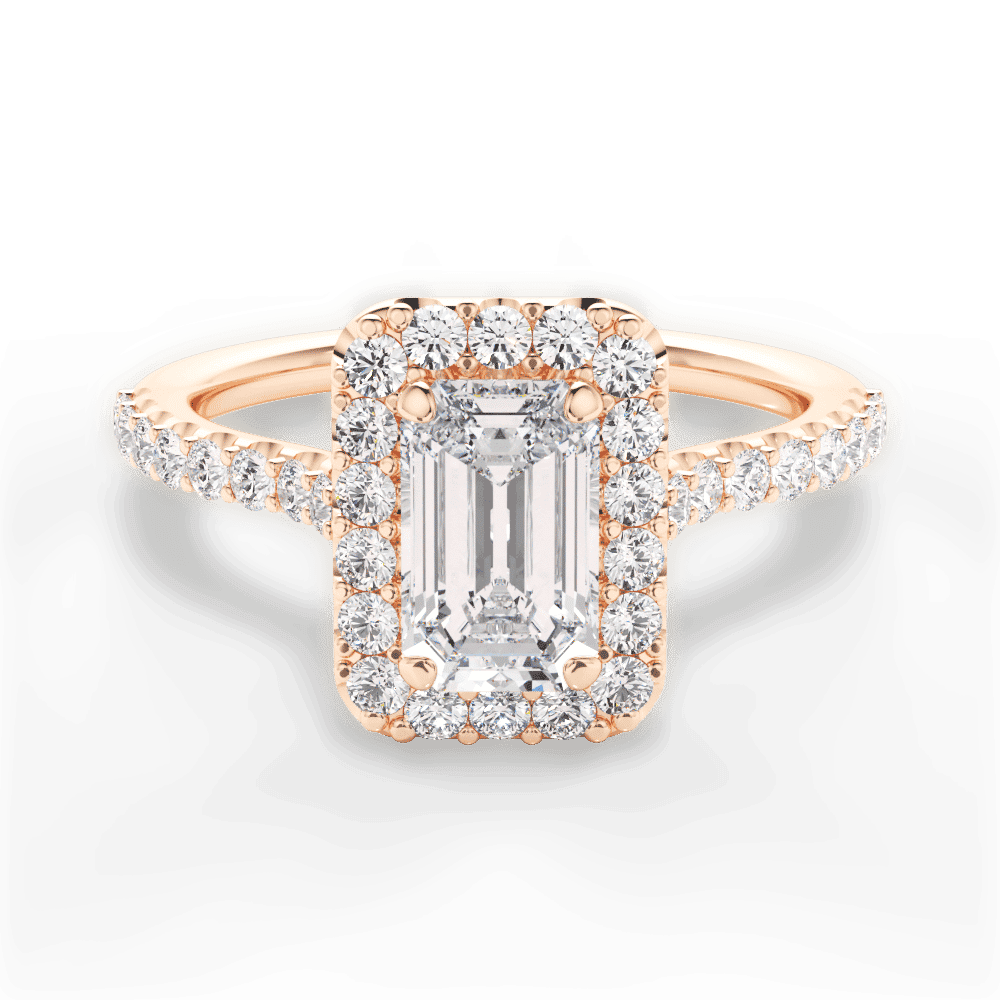 14kt Rose Gold/18kt Rose Gold/emerald/top