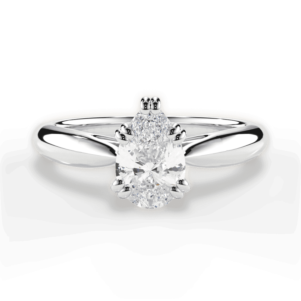 14kt White Gold/18kt White Gold/Platinum/pear/top