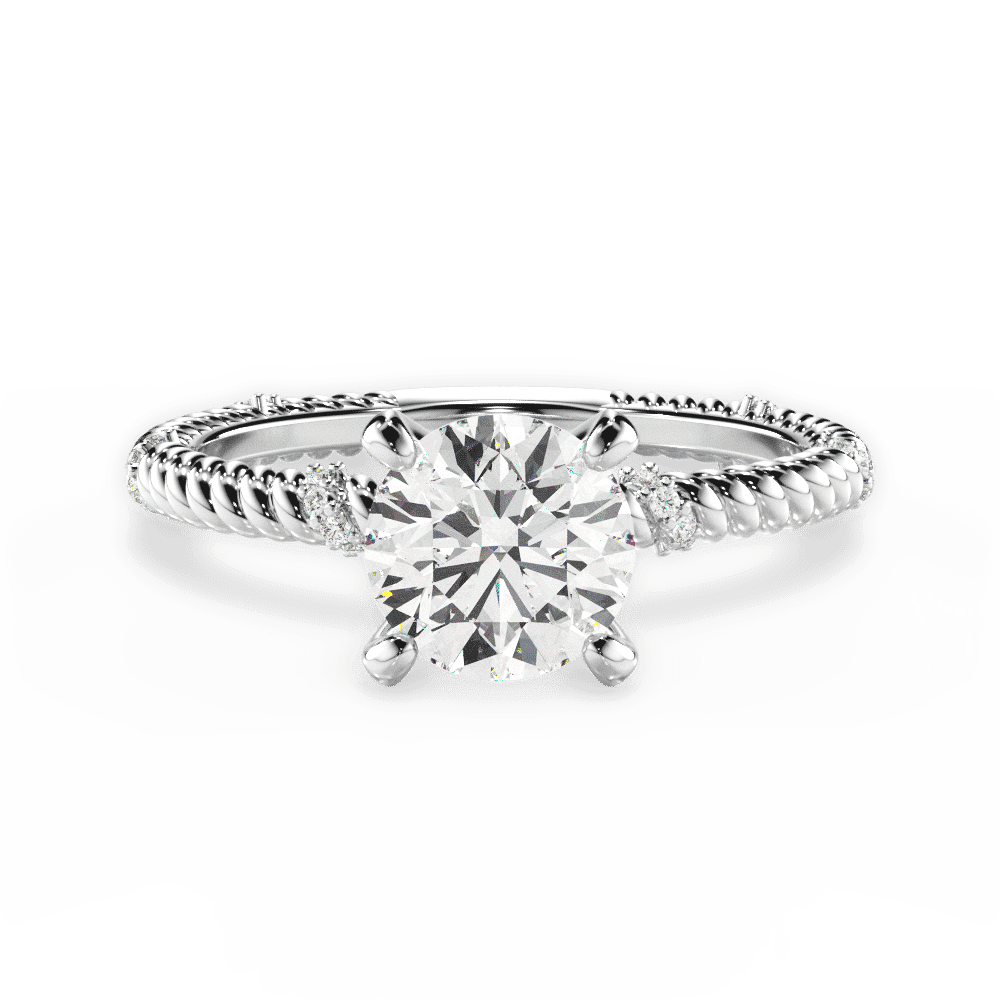 14kt White Gold/18kt White Gold/Platinum/round/top