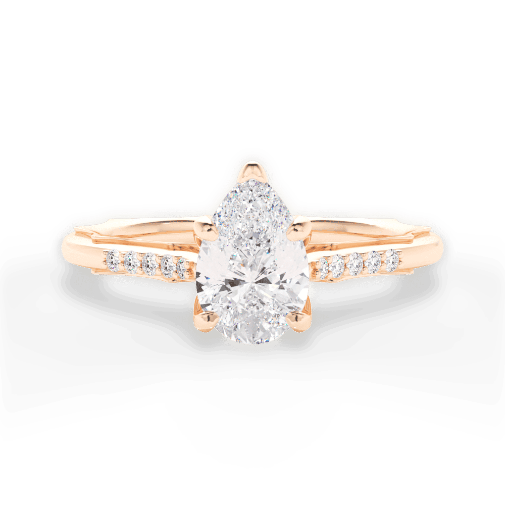 14kt Rose Gold/18kt Rose Gold/pear/top