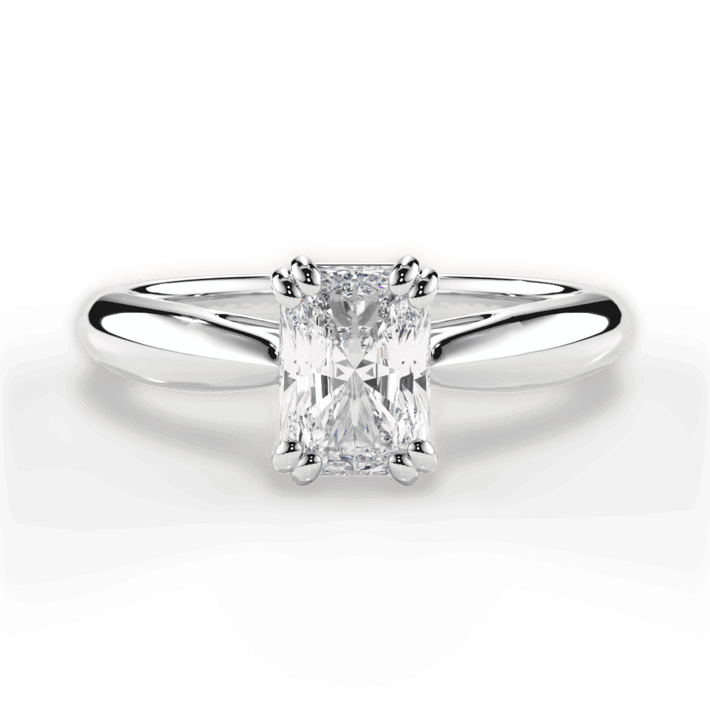 14kt White Gold/18kt White Gold/Platinum/radiant/top