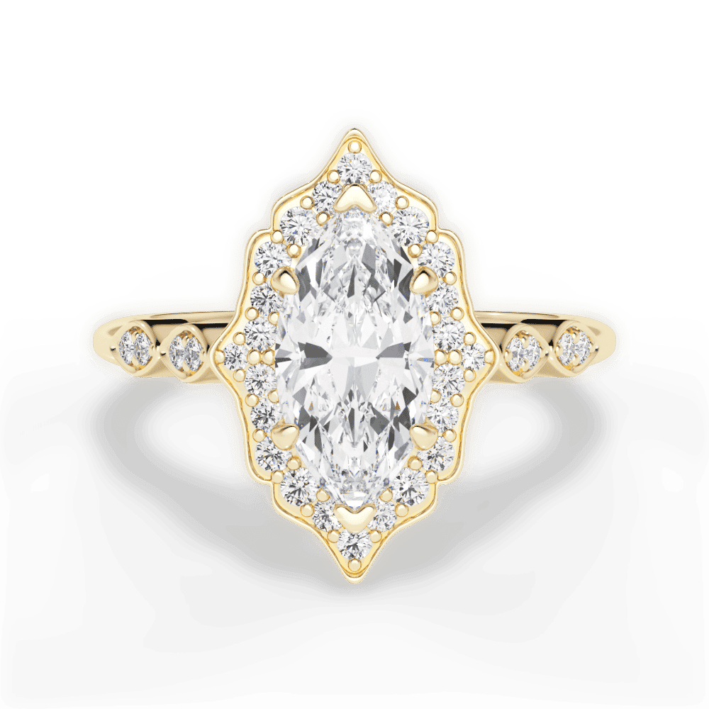 14kt Yellow Gold/18kt Yellow Gold/marquise/top