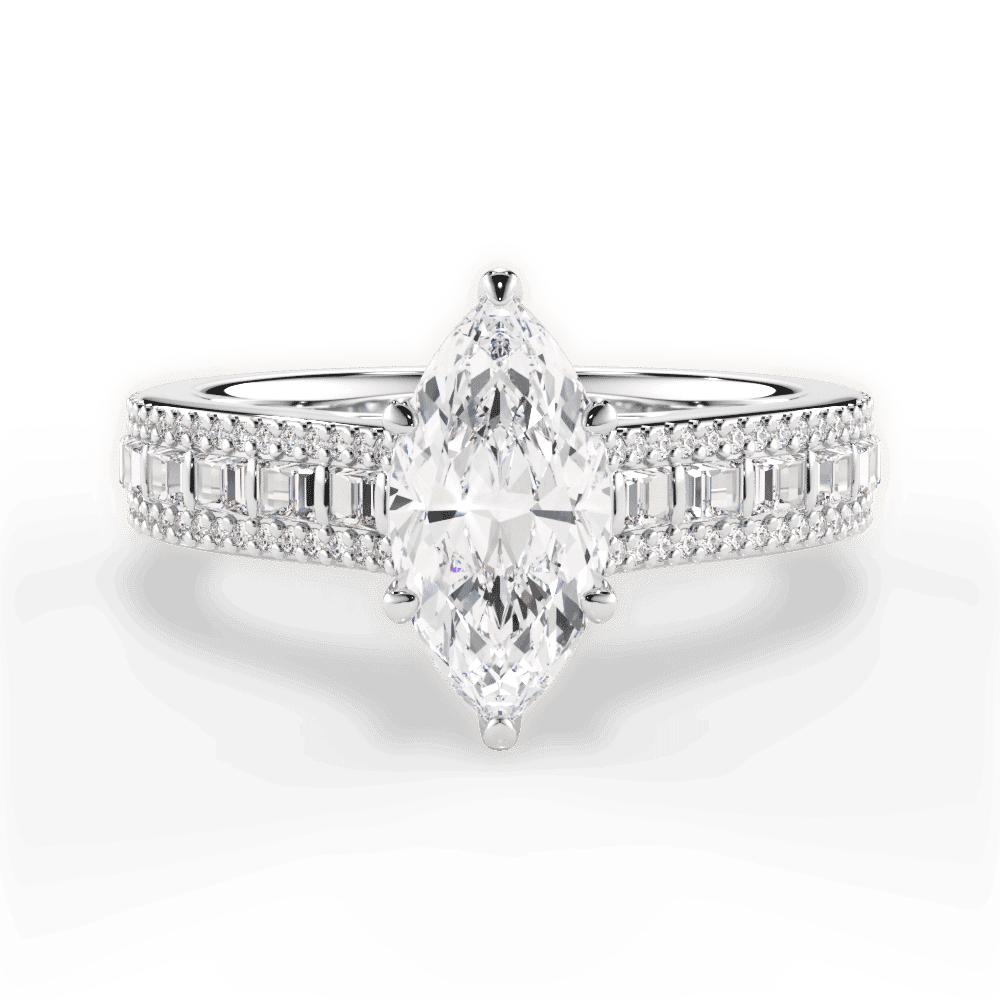 14kt White Gold/18kt White Gold/Platinum/marquise/top