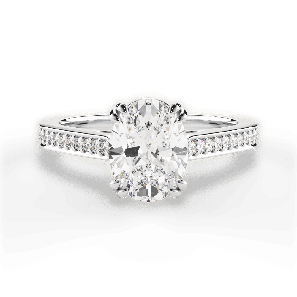 14kt White Gold/18kt White Gold/Platinum/oval/top