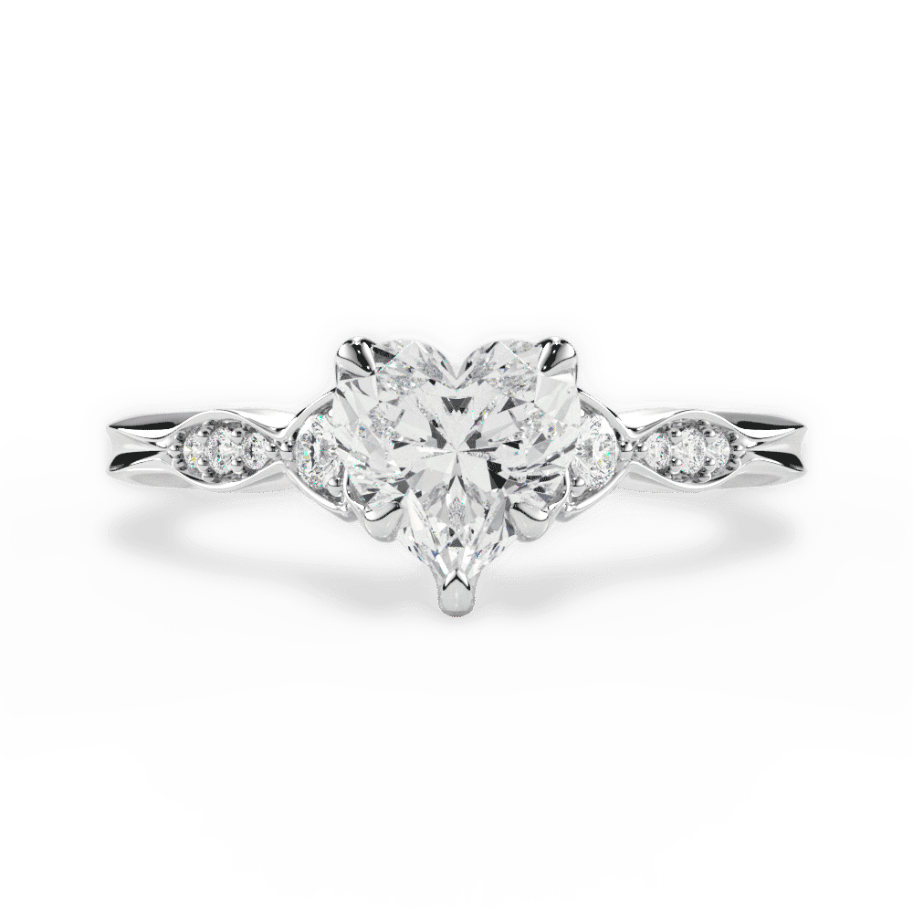 14kt White Gold/18kt White Gold/Platinum/heart/top