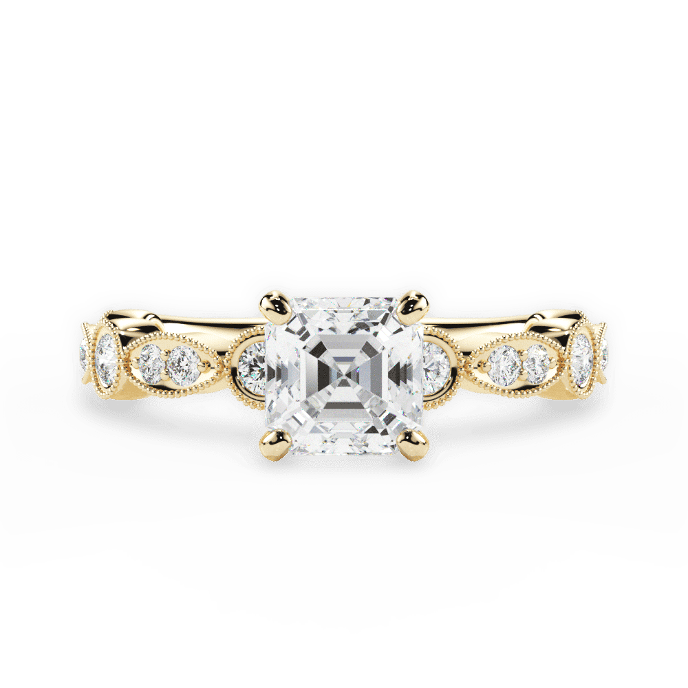 14kt Yellow Gold/18kt Yellow Gold/asscher/top
