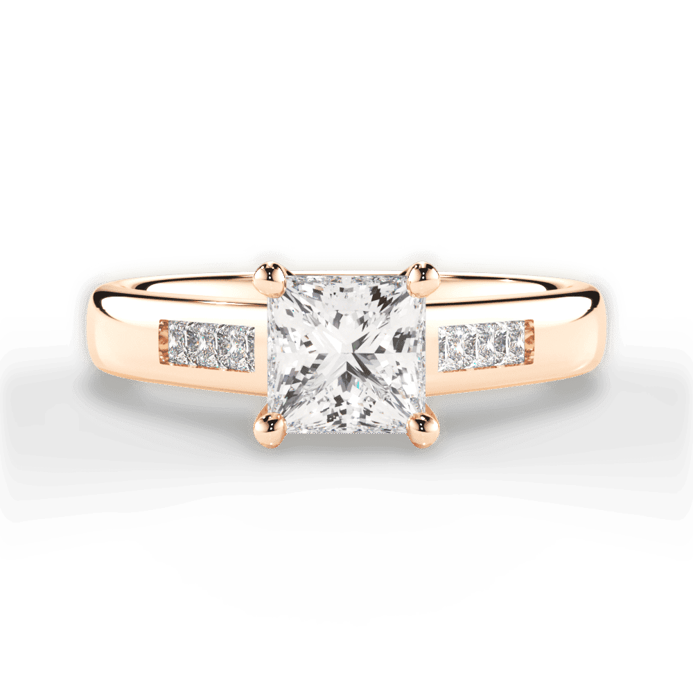 14kt Rose Gold/18kt Rose Gold/princess/top