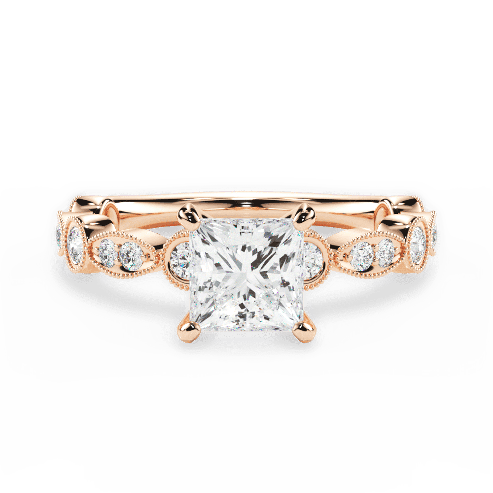 14kt Rose Gold/18kt Rose Gold/princess/top
