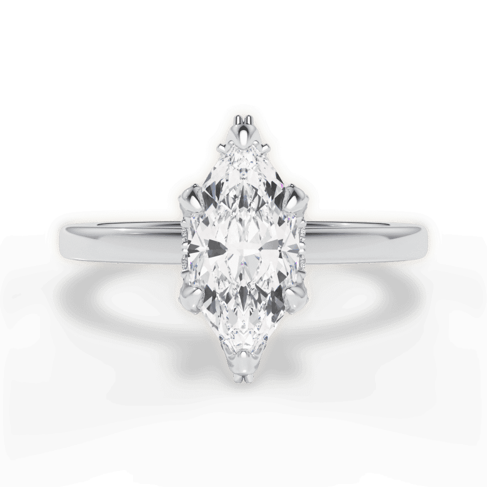 14kt White Gold/18kt White Gold/Platinum/marquise/top