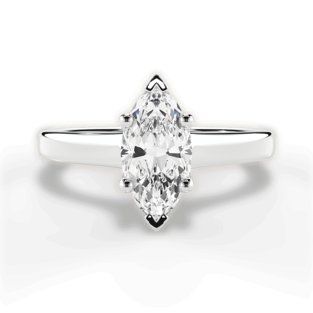 14kt White Gold/18kt White Gold/Platinum/marquise/top