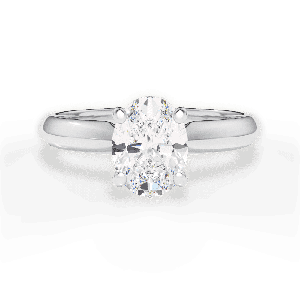14kt White Gold/18kt White Gold/Platinum/oval/top