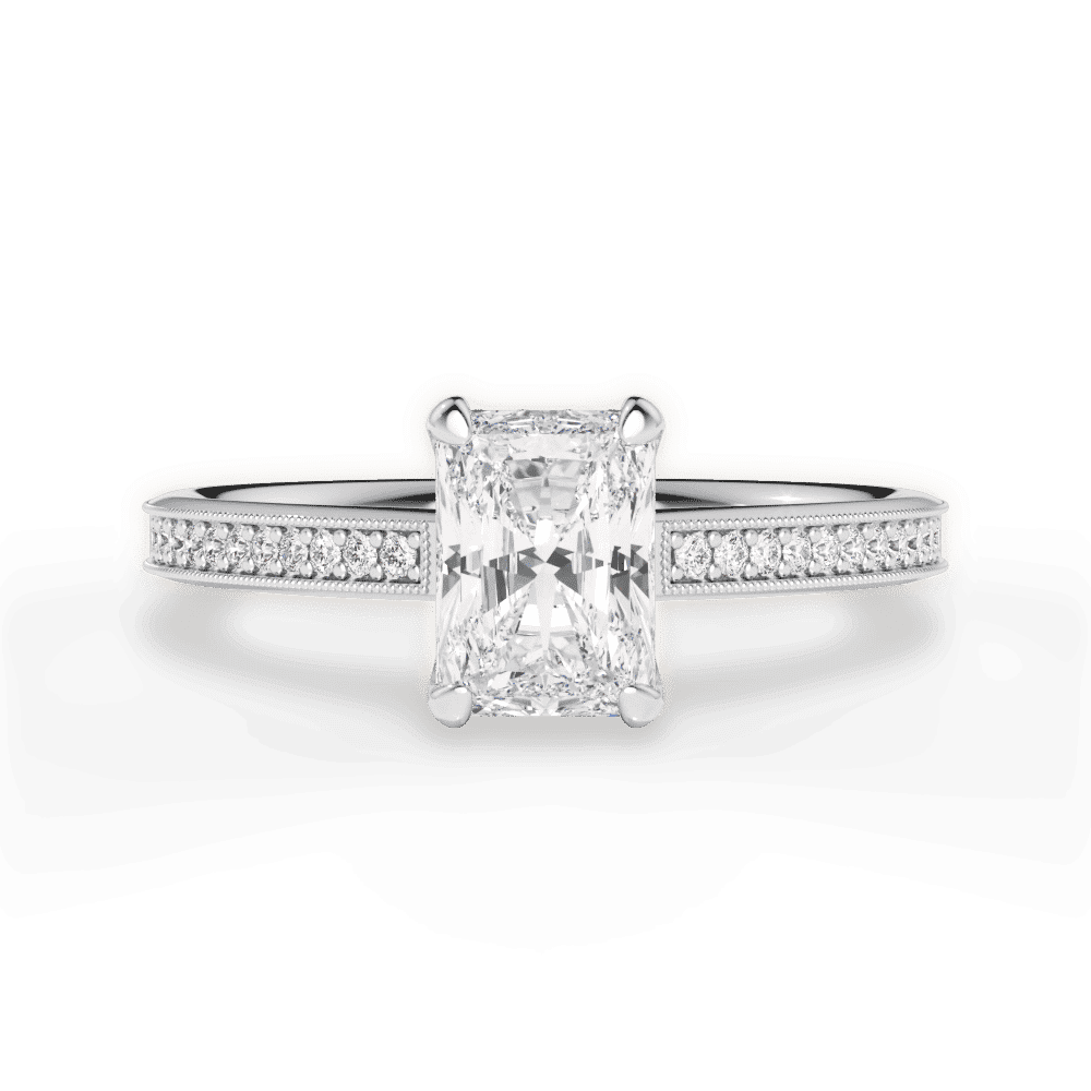 14kt White Gold/18kt White Gold/Platinum/radiant/top
