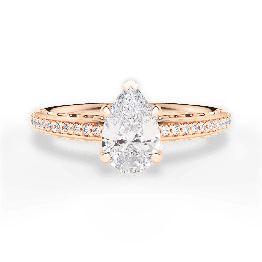 14kt Rose Gold/18kt Rose Gold/pear/top