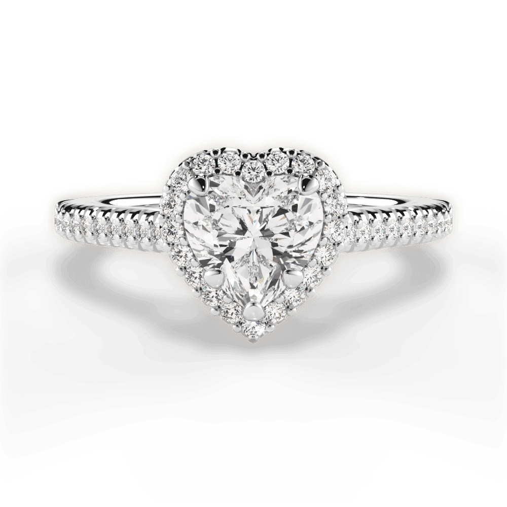 14kt White Gold/18kt White Gold/Platinum/heart/top