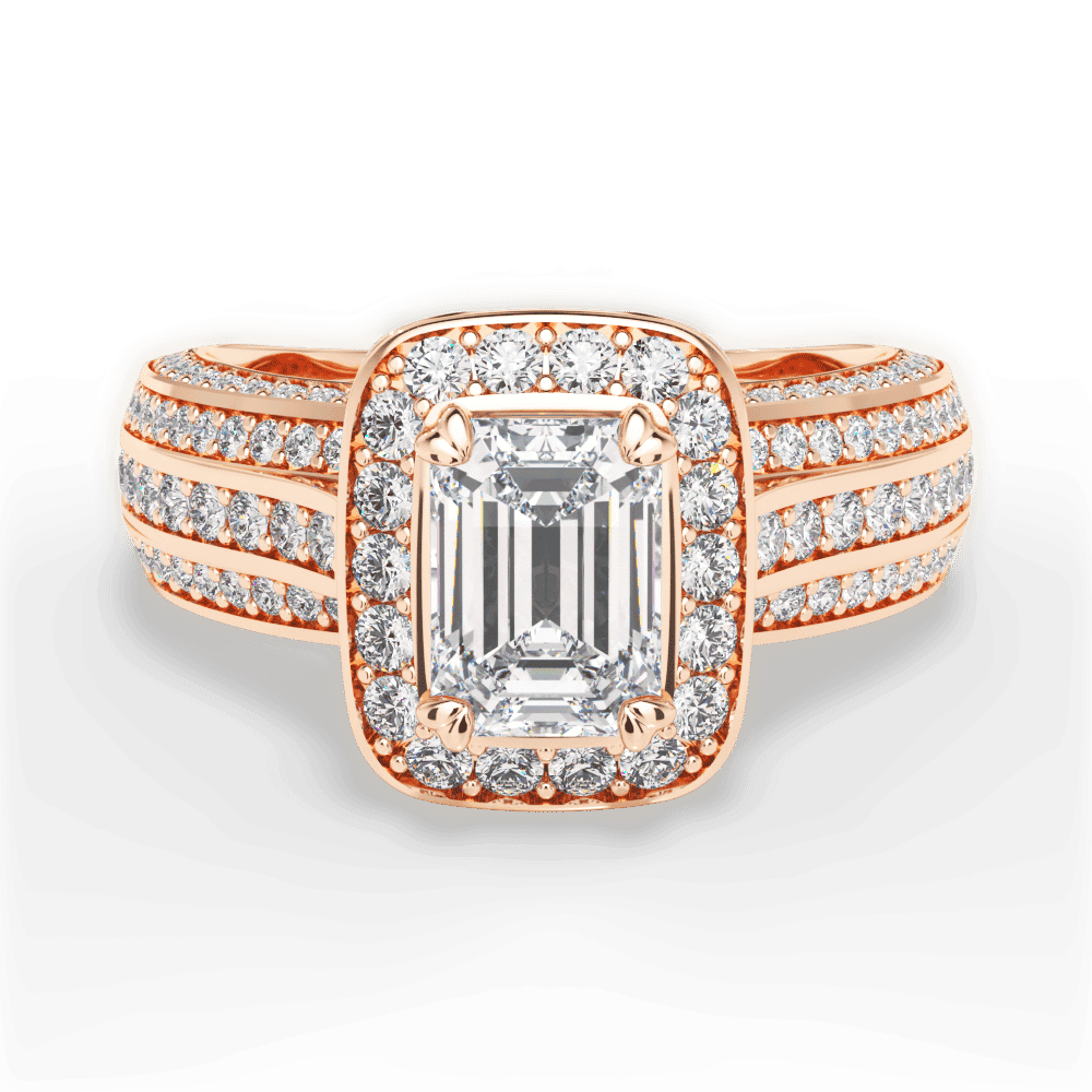 14kt Rose Gold/18kt Rose Gold/emerald/top
