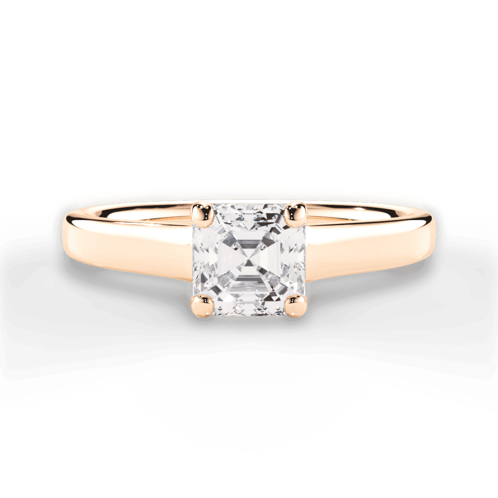 14kt Rose Gold/18kt Rose Gold/asscher/top