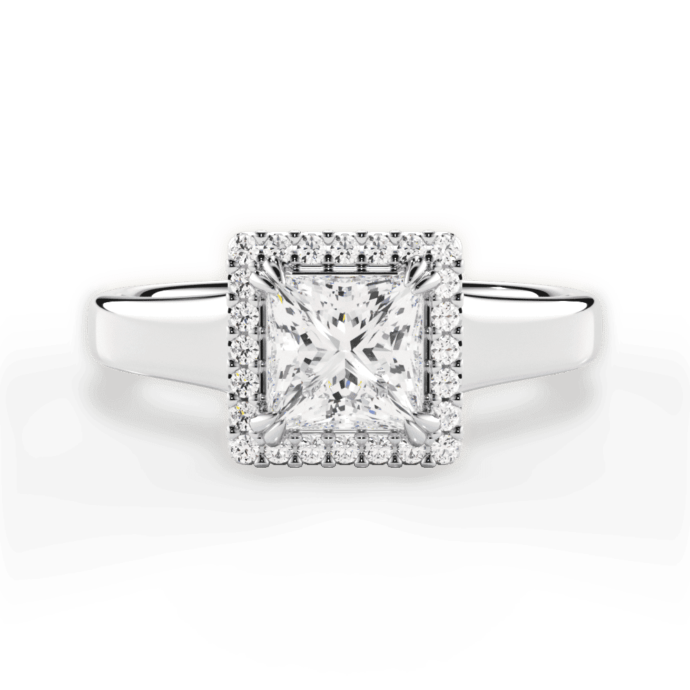 14kt White Gold/18kt White Gold/Platinum/princess/top