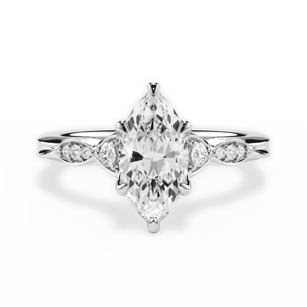 14kt White Gold/18kt White Gold/Platinum/marquise/top