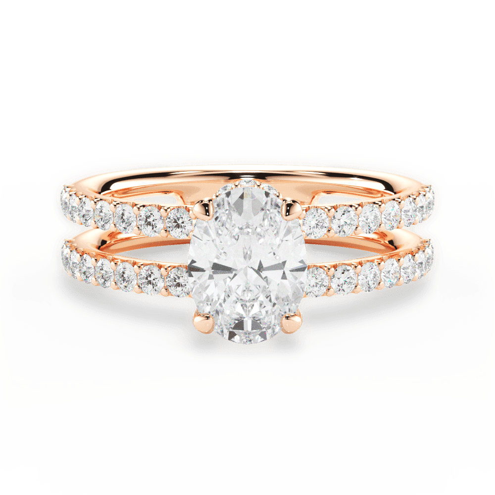 14kt Rose Gold/18kt Rose Gold/oval/top