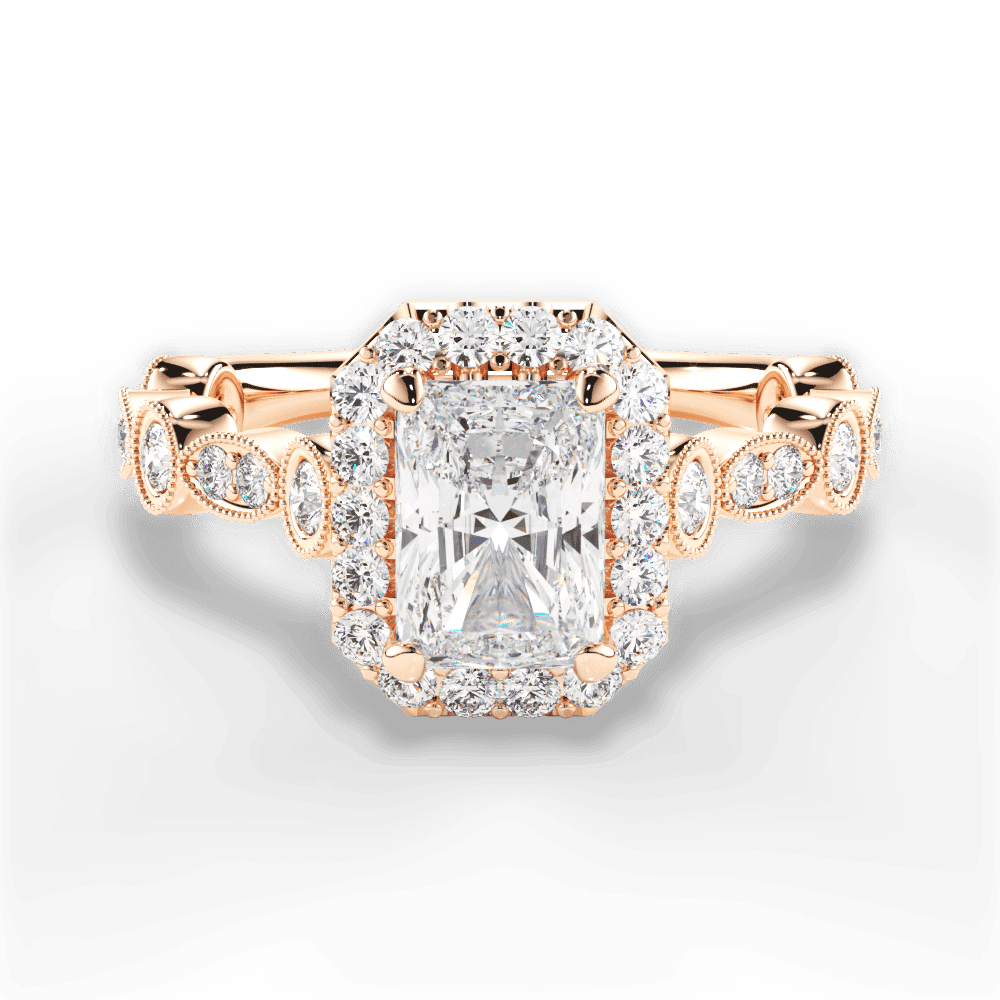 14kt Rose Gold/18kt Rose Gold/radiant/top