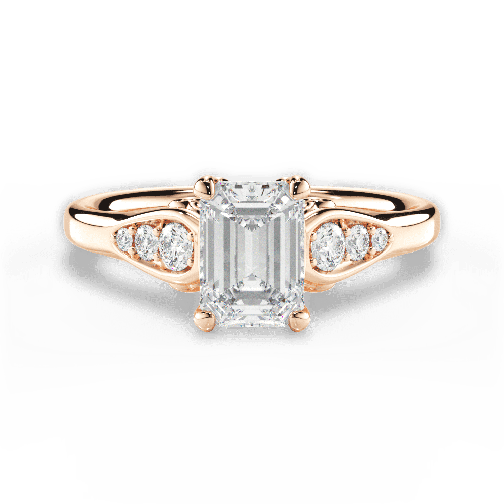 14kt Rose Gold/18kt Rose Gold/emerald/top