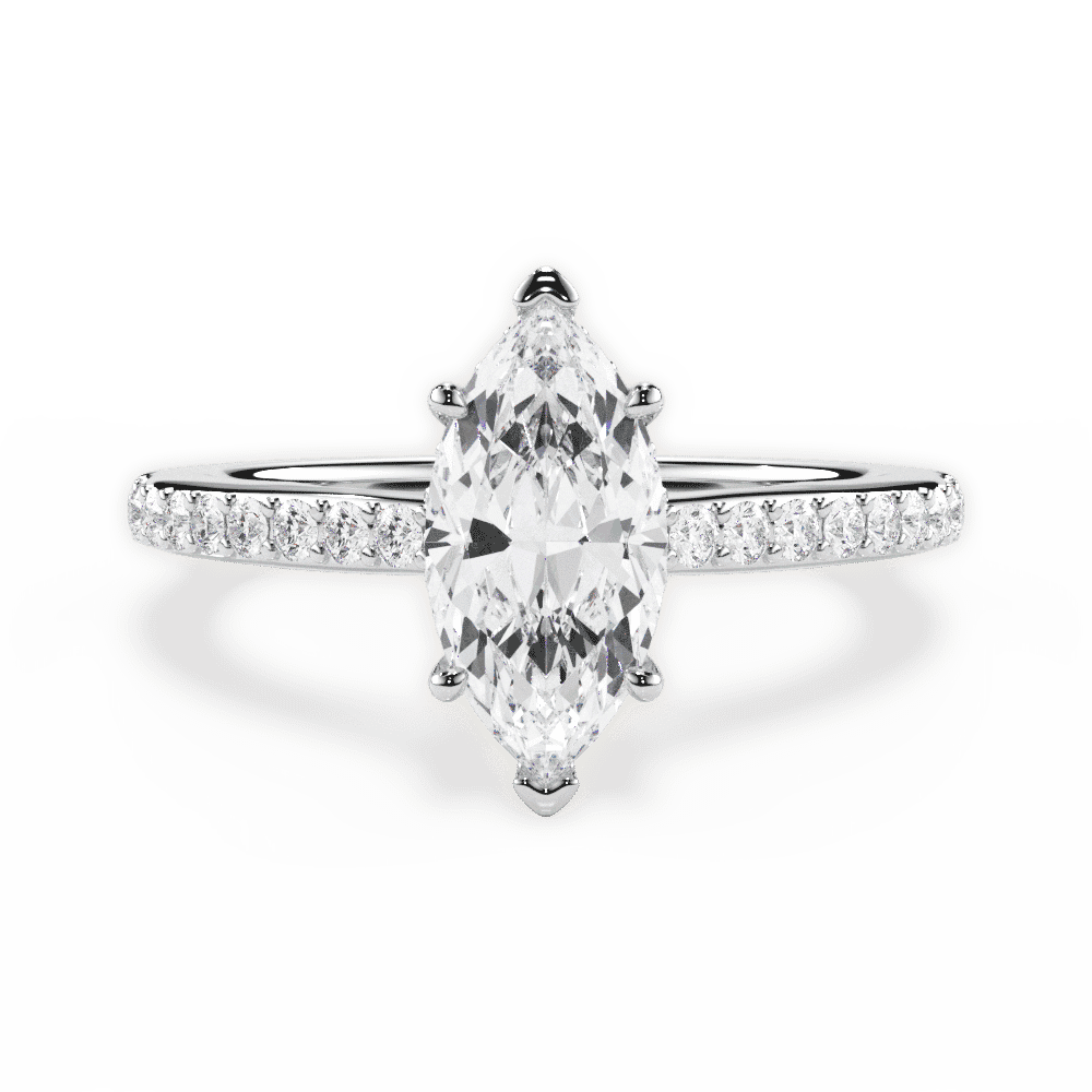 14kt White Gold/18kt White Gold/Platinum/marquise/top