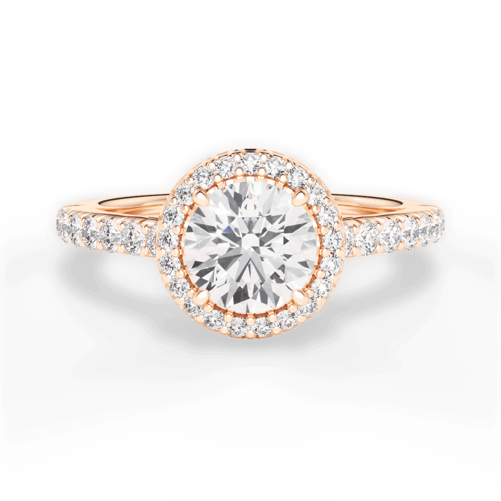 14kt Rose Gold/18kt Rose Gold/round/top
