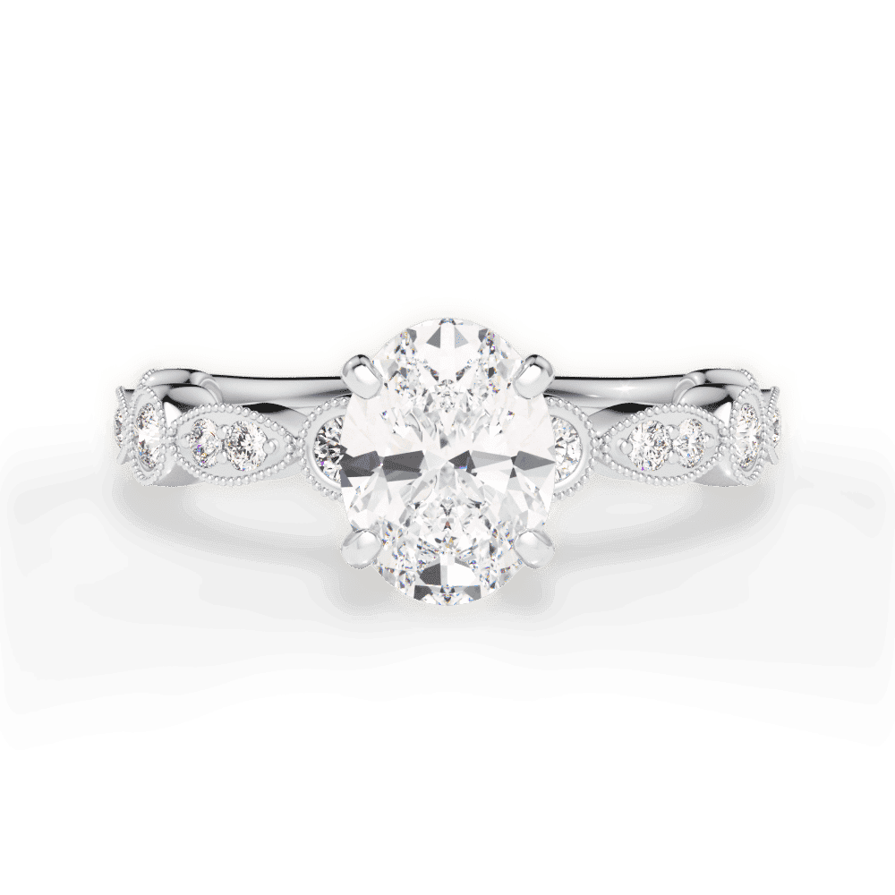 14kt White Gold/18kt White Gold/Platinum/oval/top