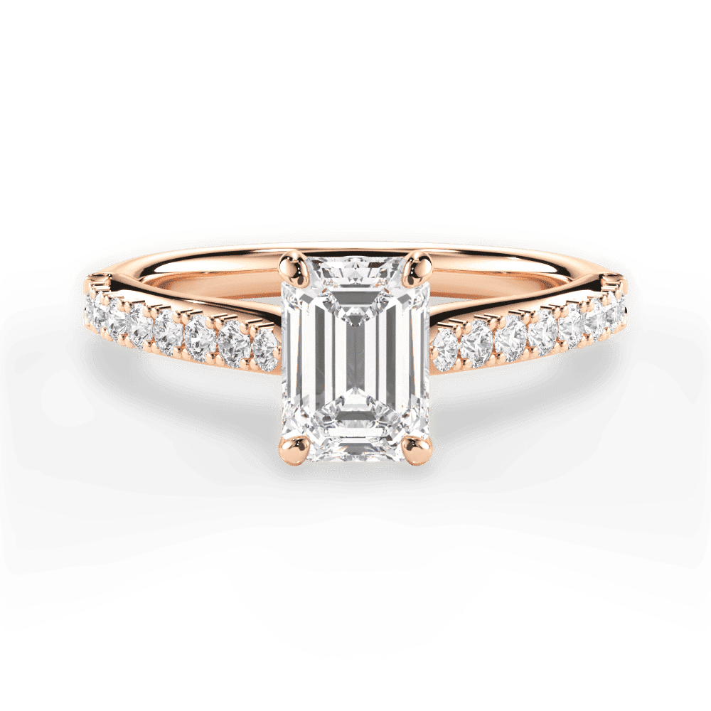 14kt Rose Gold/18kt Rose Gold/emerald/top