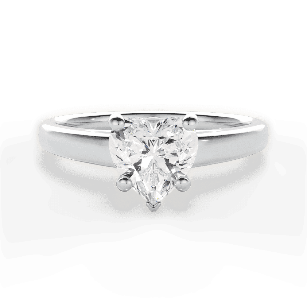 14kt White Gold/18kt White Gold/Platinum/heart/top