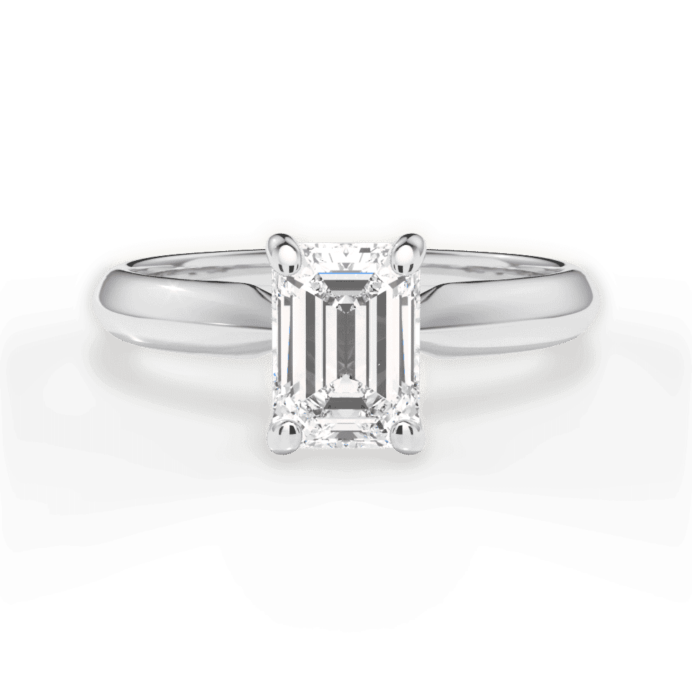 14kt White Gold/18kt White Gold/Platinum/emerald/top