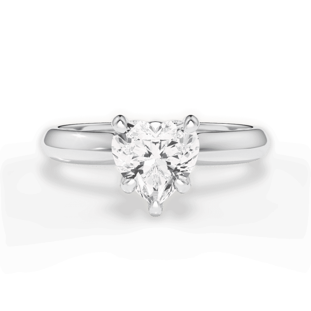 14kt White Gold/18kt White Gold/Platinum/heart/top