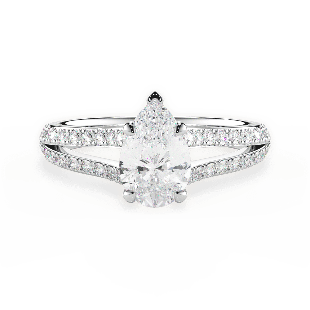 14kt White Gold/18kt White Gold/Platinum/pear/top