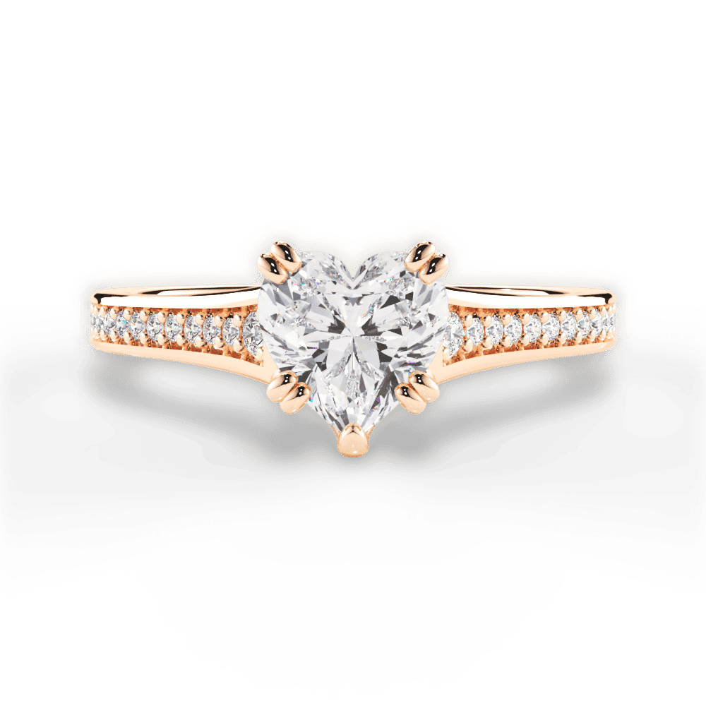 14kt Rose Gold/18kt Rose Gold/heart/top