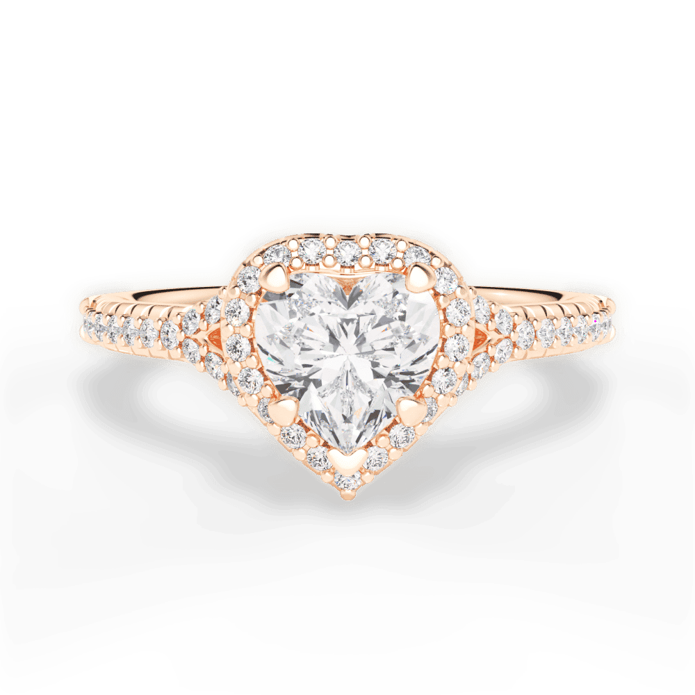 14kt Rose Gold/18kt Rose Gold/heart/top