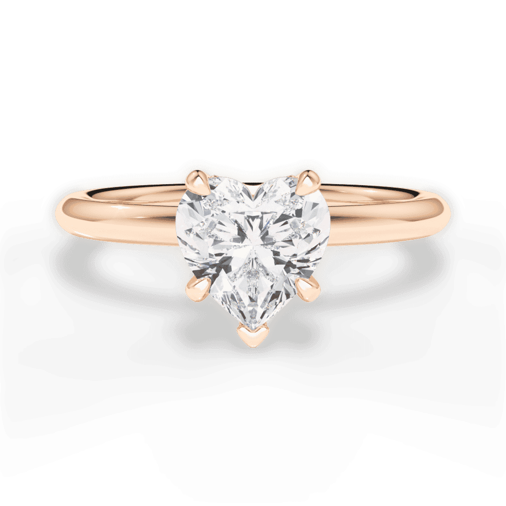 14kt Rose Gold/18kt Rose Gold/heart/top