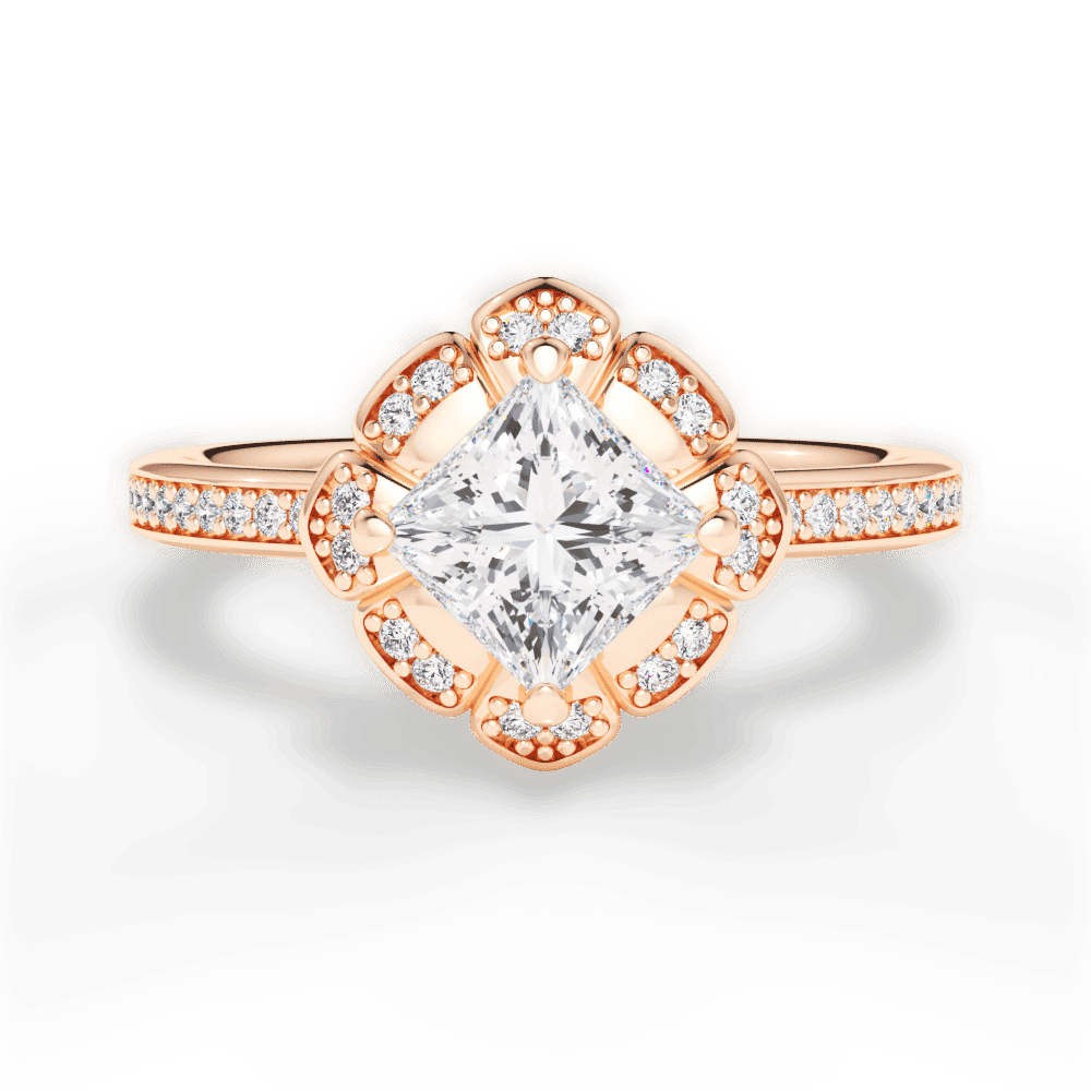 14kt Rose Gold/18kt Rose Gold/princess/top