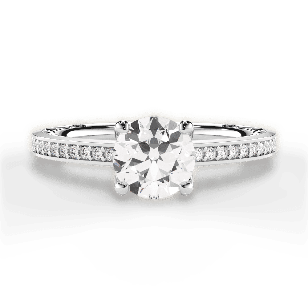 14kt White Gold/18kt White Gold/Platinum/round/top