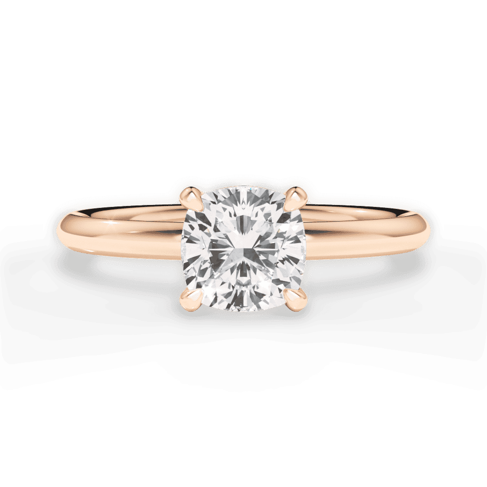 14kt Rose Gold/18kt Rose Gold/cushion/top
